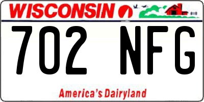 WI license plate 702NFG