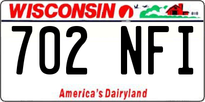 WI license plate 702NFI