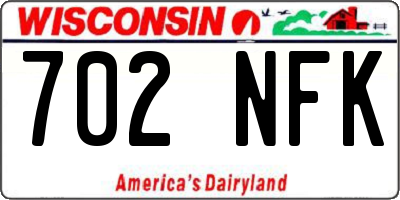 WI license plate 702NFK