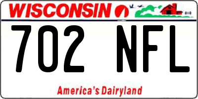 WI license plate 702NFL