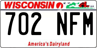 WI license plate 702NFM