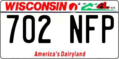 WI license plate 702NFP
