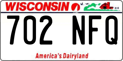 WI license plate 702NFQ