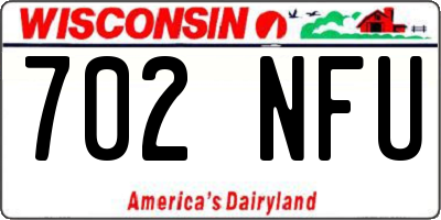 WI license plate 702NFU