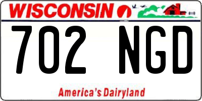 WI license plate 702NGD