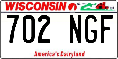 WI license plate 702NGF
