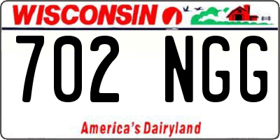 WI license plate 702NGG