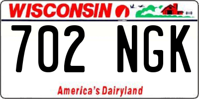 WI license plate 702NGK