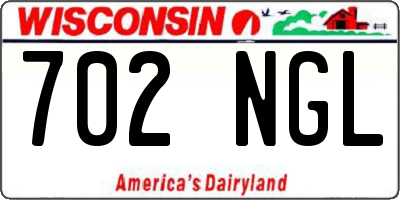 WI license plate 702NGL
