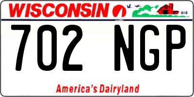 WI license plate 702NGP