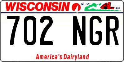WI license plate 702NGR