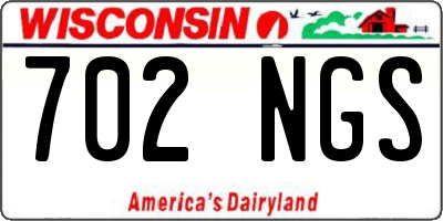 WI license plate 702NGS