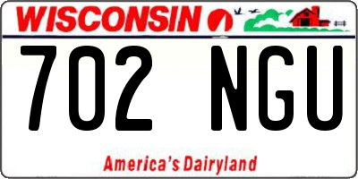 WI license plate 702NGU