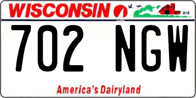 WI license plate 702NGW