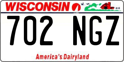 WI license plate 702NGZ