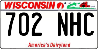 WI license plate 702NHC