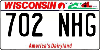 WI license plate 702NHG