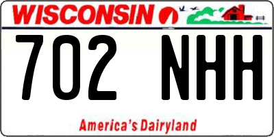WI license plate 702NHH