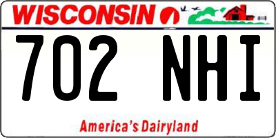 WI license plate 702NHI