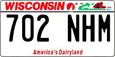 WI license plate 702NHM
