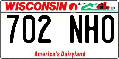 WI license plate 702NHO