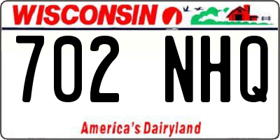 WI license plate 702NHQ