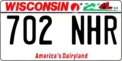 WI license plate 702NHR