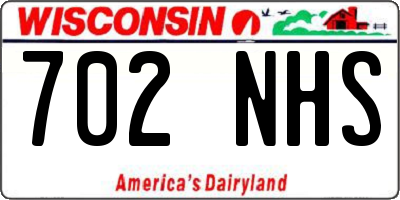 WI license plate 702NHS