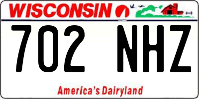 WI license plate 702NHZ