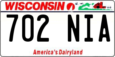 WI license plate 702NIA