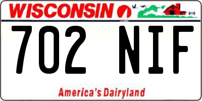 WI license plate 702NIF