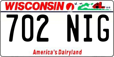 WI license plate 702NIG