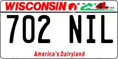 WI license plate 702NIL