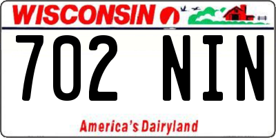 WI license plate 702NIN