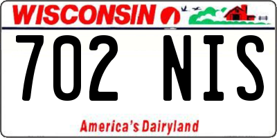 WI license plate 702NIS