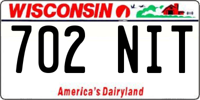 WI license plate 702NIT