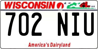 WI license plate 702NIU
