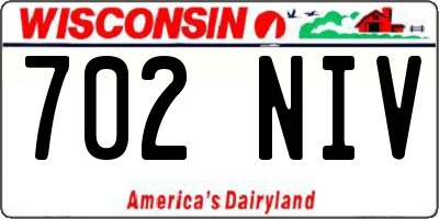 WI license plate 702NIV
