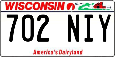 WI license plate 702NIY