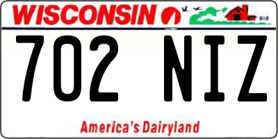 WI license plate 702NIZ