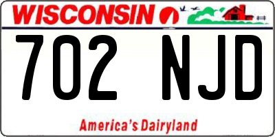 WI license plate 702NJD