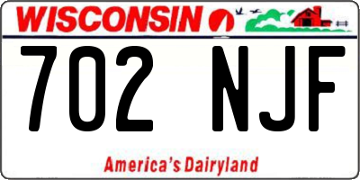 WI license plate 702NJF