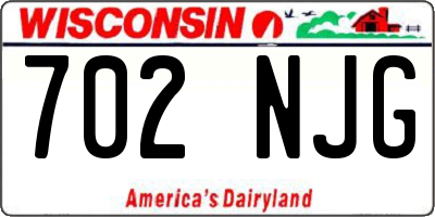WI license plate 702NJG