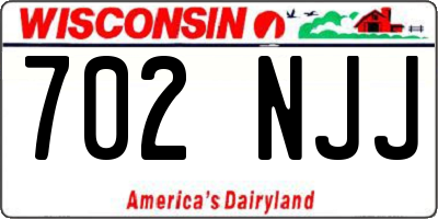 WI license plate 702NJJ