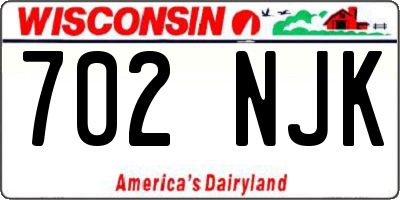WI license plate 702NJK