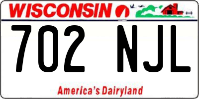 WI license plate 702NJL