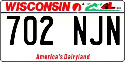 WI license plate 702NJN