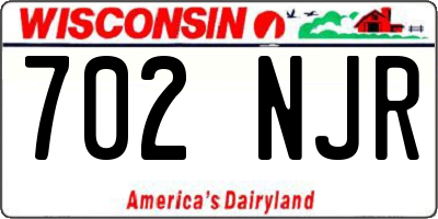WI license plate 702NJR