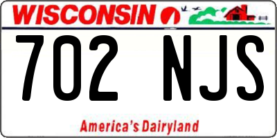 WI license plate 702NJS