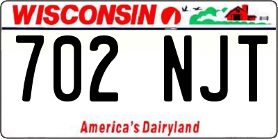 WI license plate 702NJT